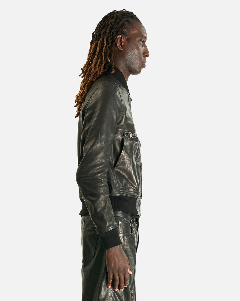 Rick Owens Men's Jackets Bauhaus Leather Flight Jacket in Black