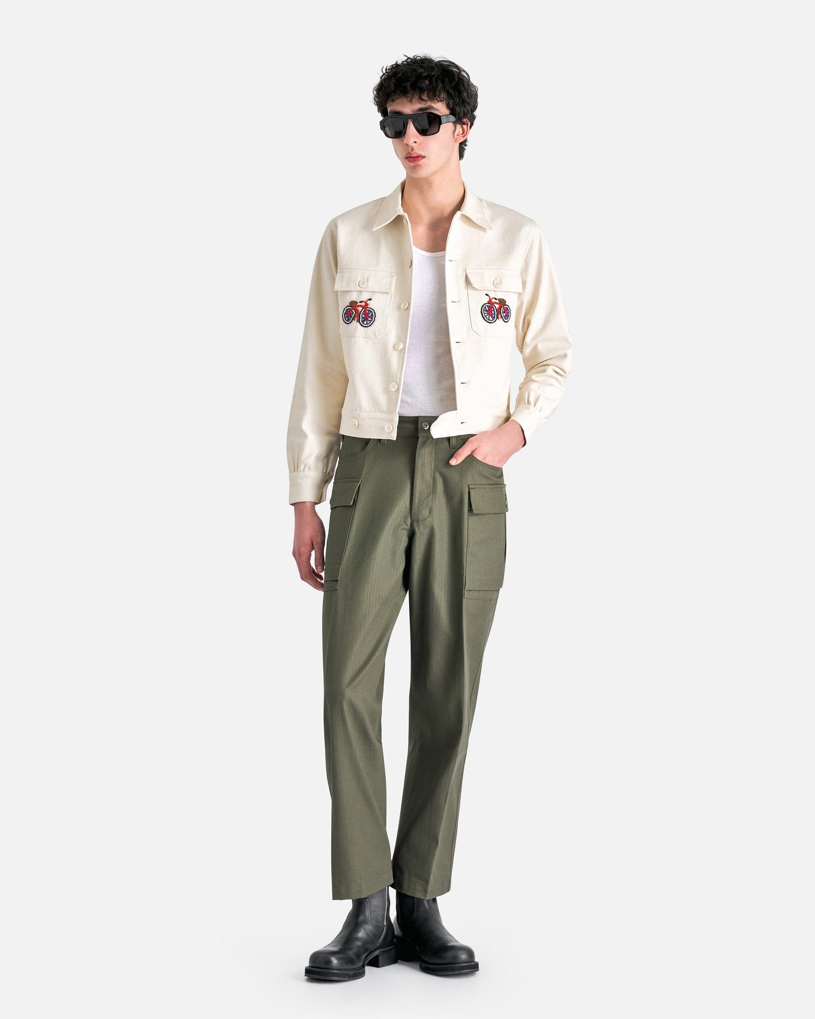 Beaded Bicycle Jacket in Ecru – SVRN