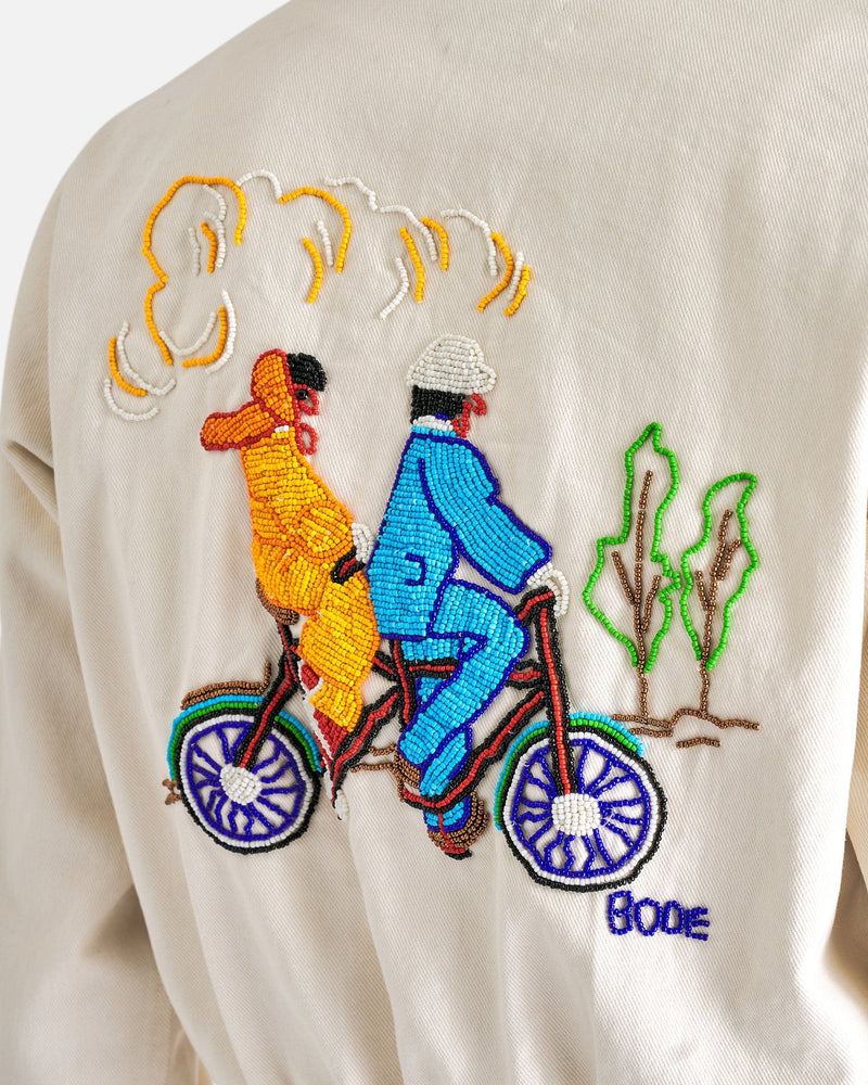 Bode Men's Jackets Beaded Bicycle Jacket in Ecru