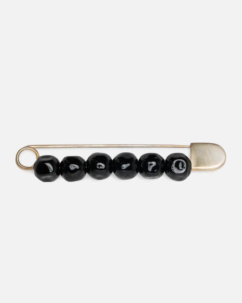 Jil Sander Jewelry Beaded Safety Pin in Black