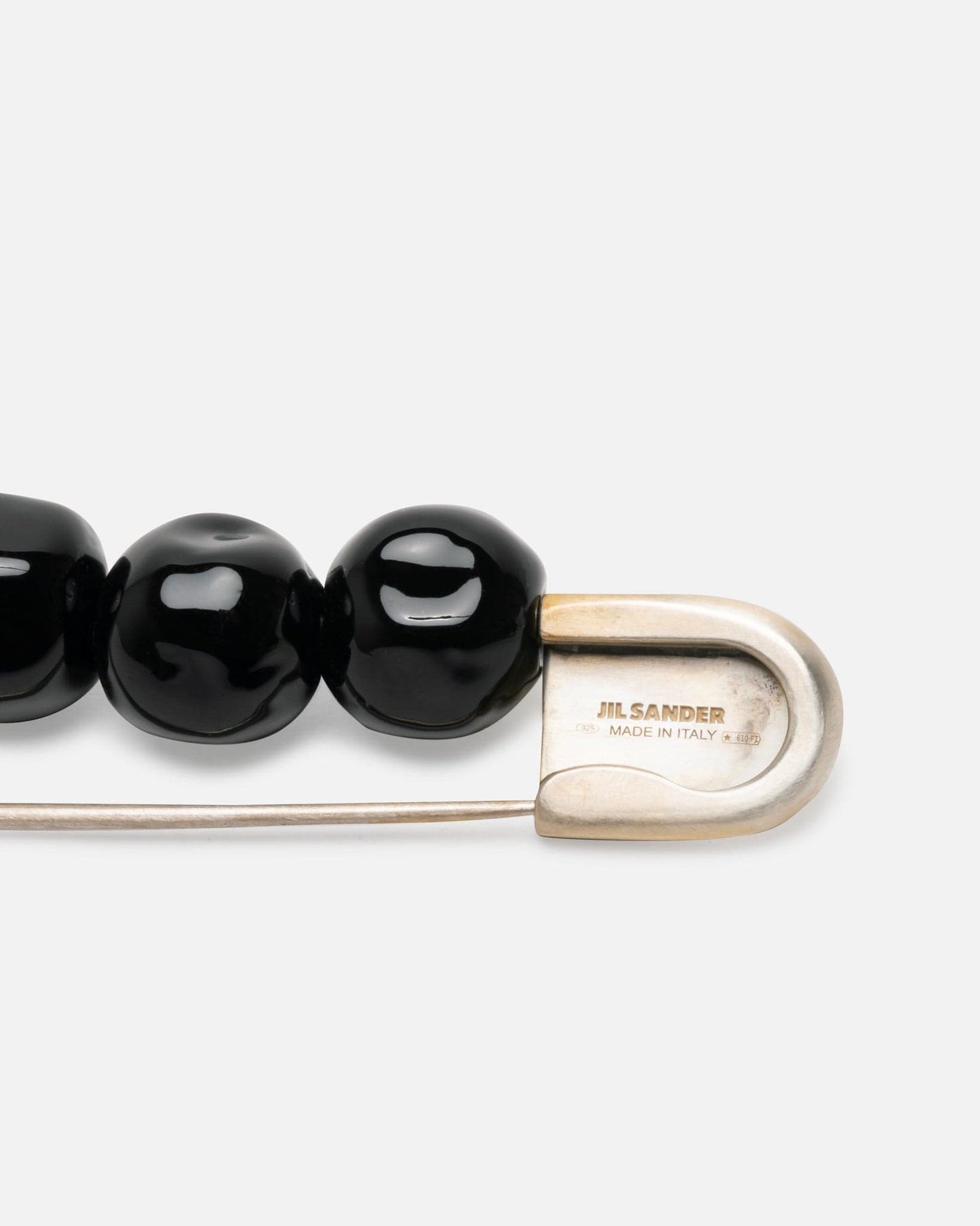 Jil Sander Jewelry Beaded Safety Pin in Black