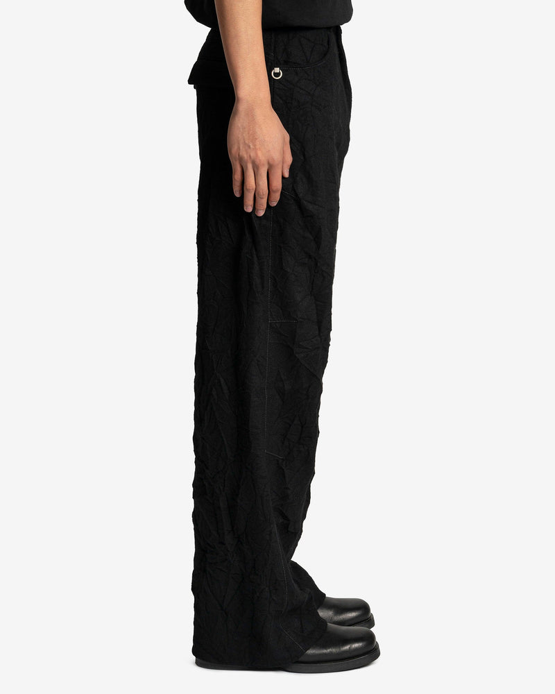 Andersson Bell Men's Pants Belfort Wool Wide Leg Trousers in Black