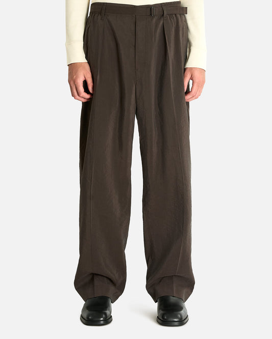 LEMAIRE Men's Pants Belted Relaxed Pants in Licorice