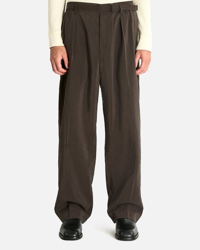 LEMAIRE Men's Pants Belted Relaxed Pants in Licorice