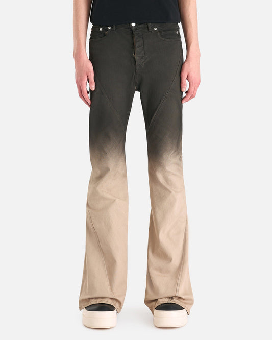 Rick Owens Men's Jeans Bias Bootcut Denim in Black Pearl Degrade