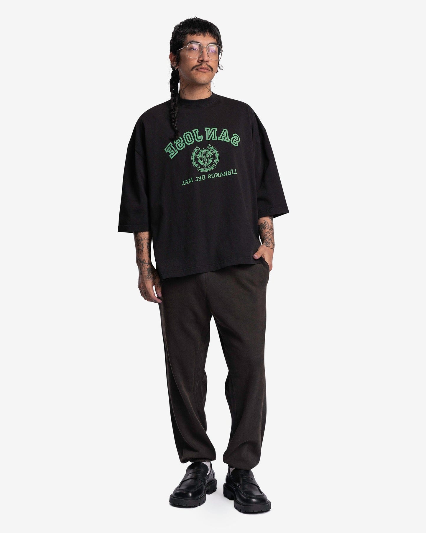 Willy Chavarria Men's Pants Big Daddy Sweatpants in Black Clay