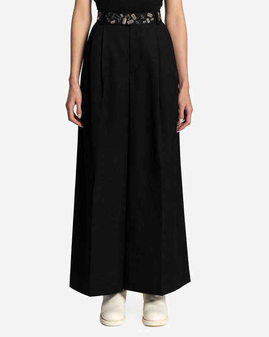 UNDERCOVER Women Pants Blade Decorated Cupro Trousers in Black