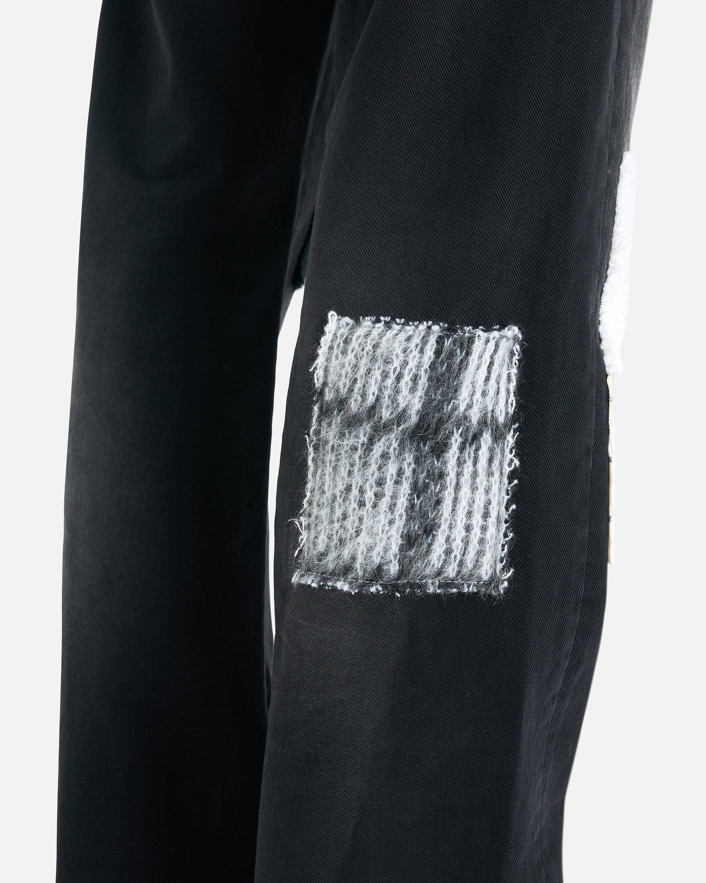Marni Men's Pants Bleached Cotton Patchwork Jeans in Black