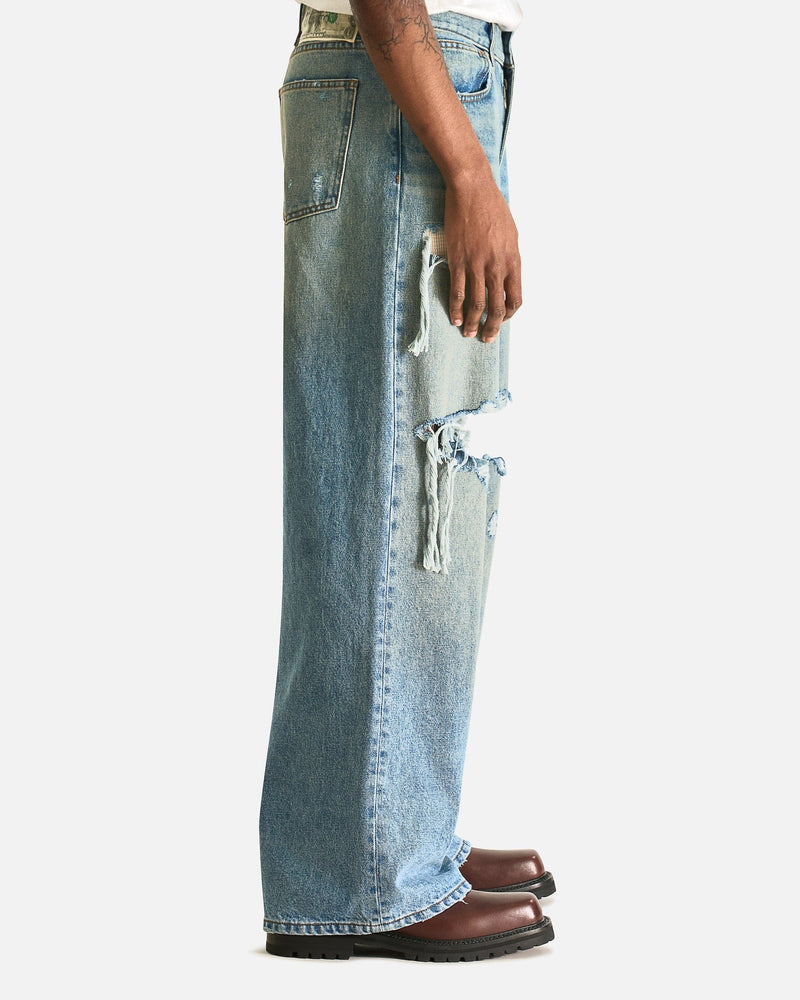 Satoshi Nakamoto Men's Jeans Blessed To be Stressed Denim in Washed Blue