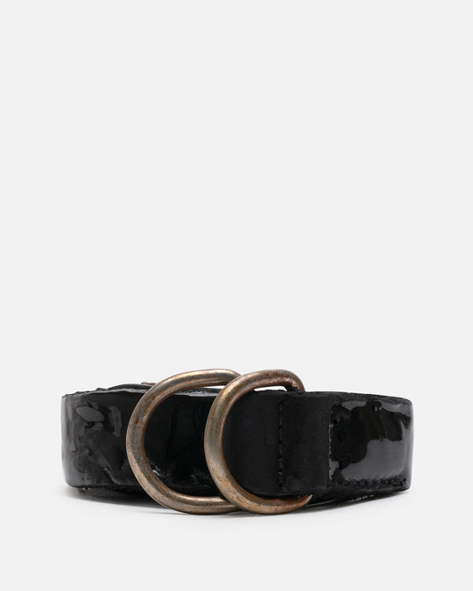 Guidi Leather Goods O/S BLT17 LTXR Bison Leather Latex Belt in Black