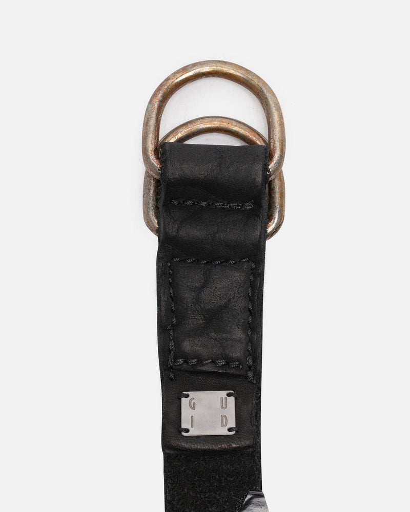 Guidi Leather Goods O/S BLT17 LTXR Bison Leather Latex Belt in Black
