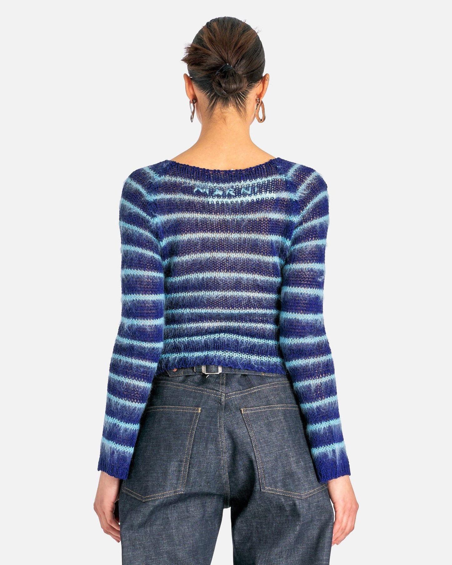 Marni Women's Sweater Boat-Neck Mohair Jumper in Blumarine