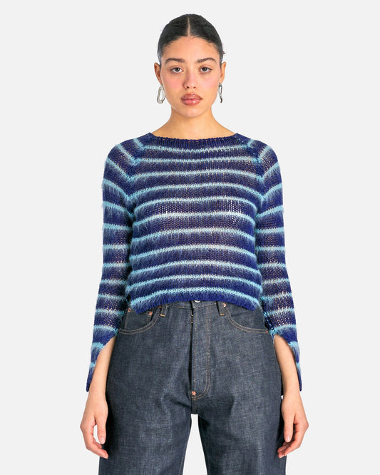 Marni Women's Sweater Boat-Neck Mohair Jumper in Blumarine