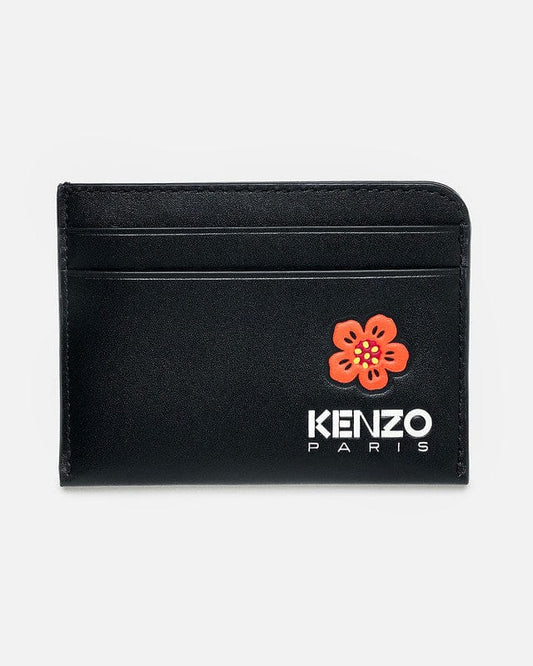 KENZO Leather Goods Boke Flower Card Holder in Black