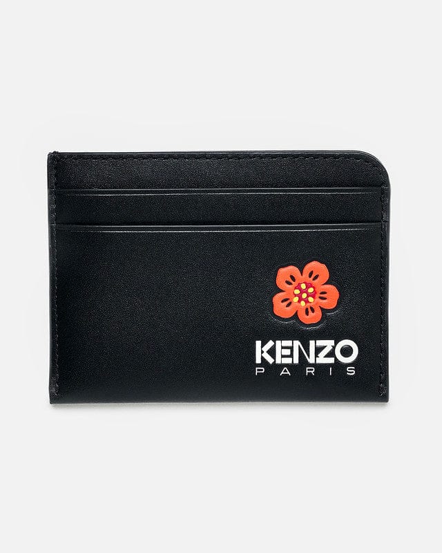KENZO Leather Goods Boke Flower Card Holder in Black