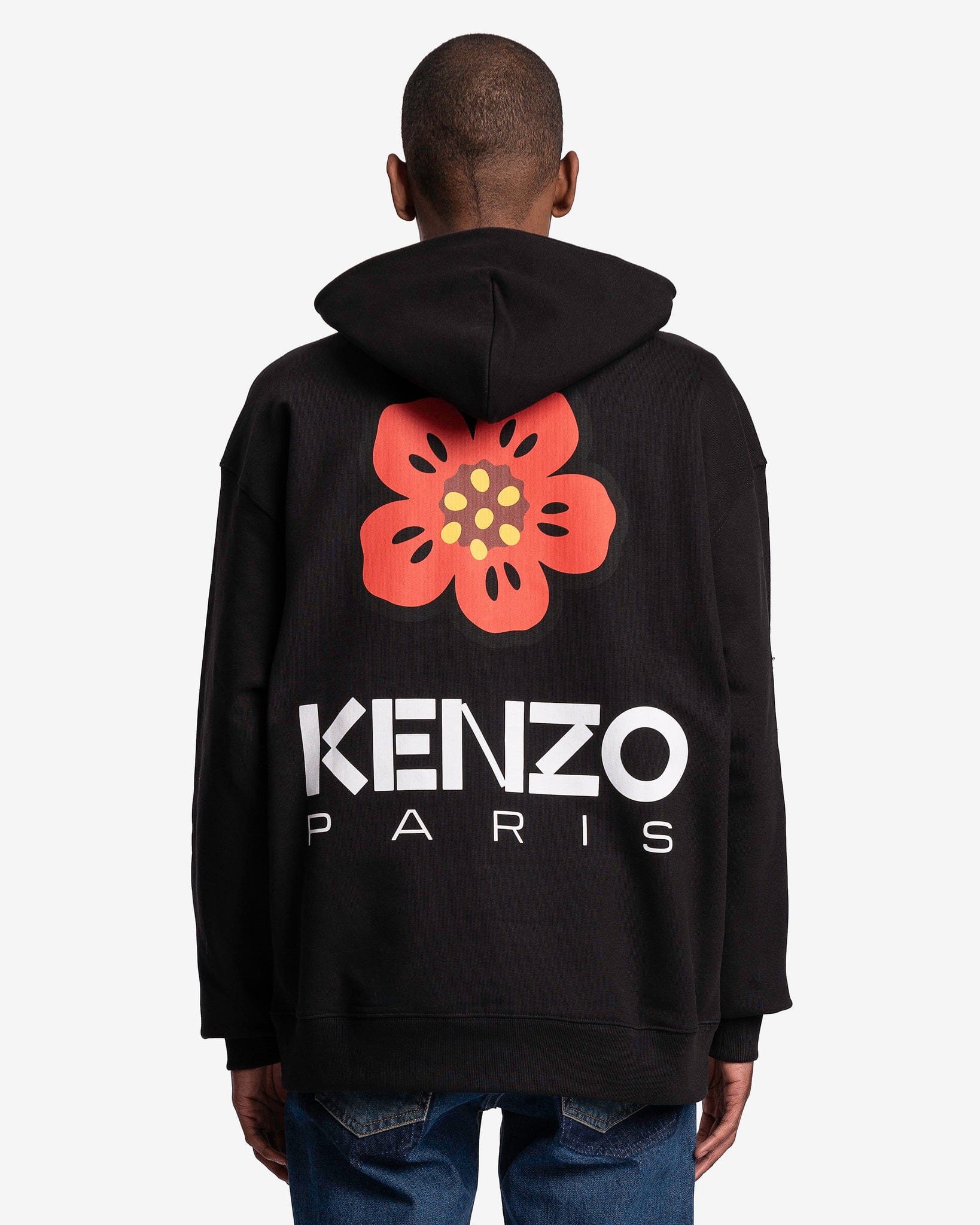 Boke Flower Oversized Hoodie in Black - Main Image