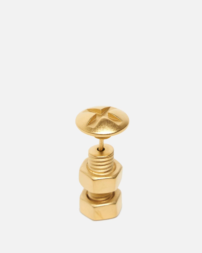 Maison Margiela Jewelry OS Bolt and Nut Screw Earring in Gold
