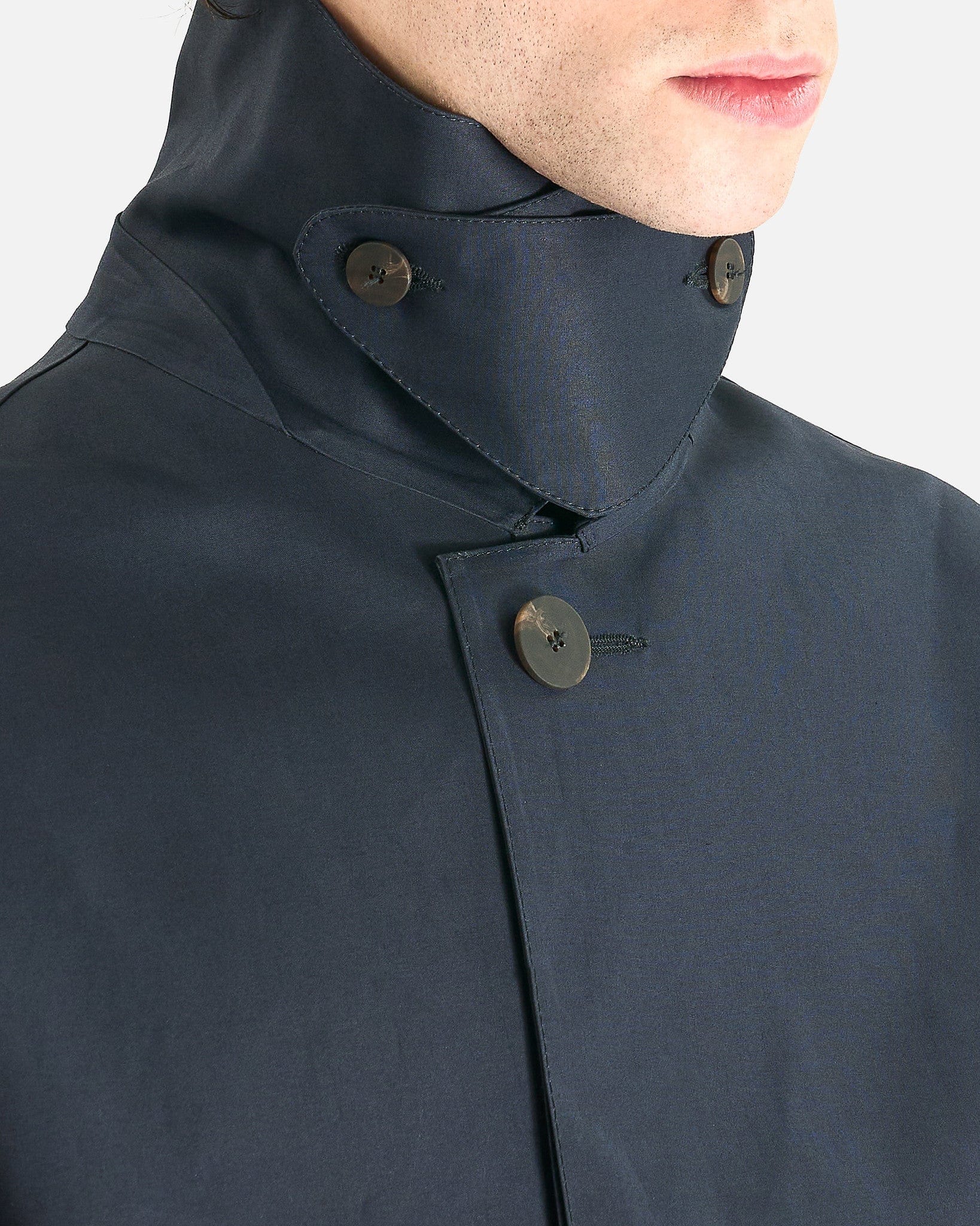 Studio Nicholson Men's Coat Bonded Short Mac in Navy