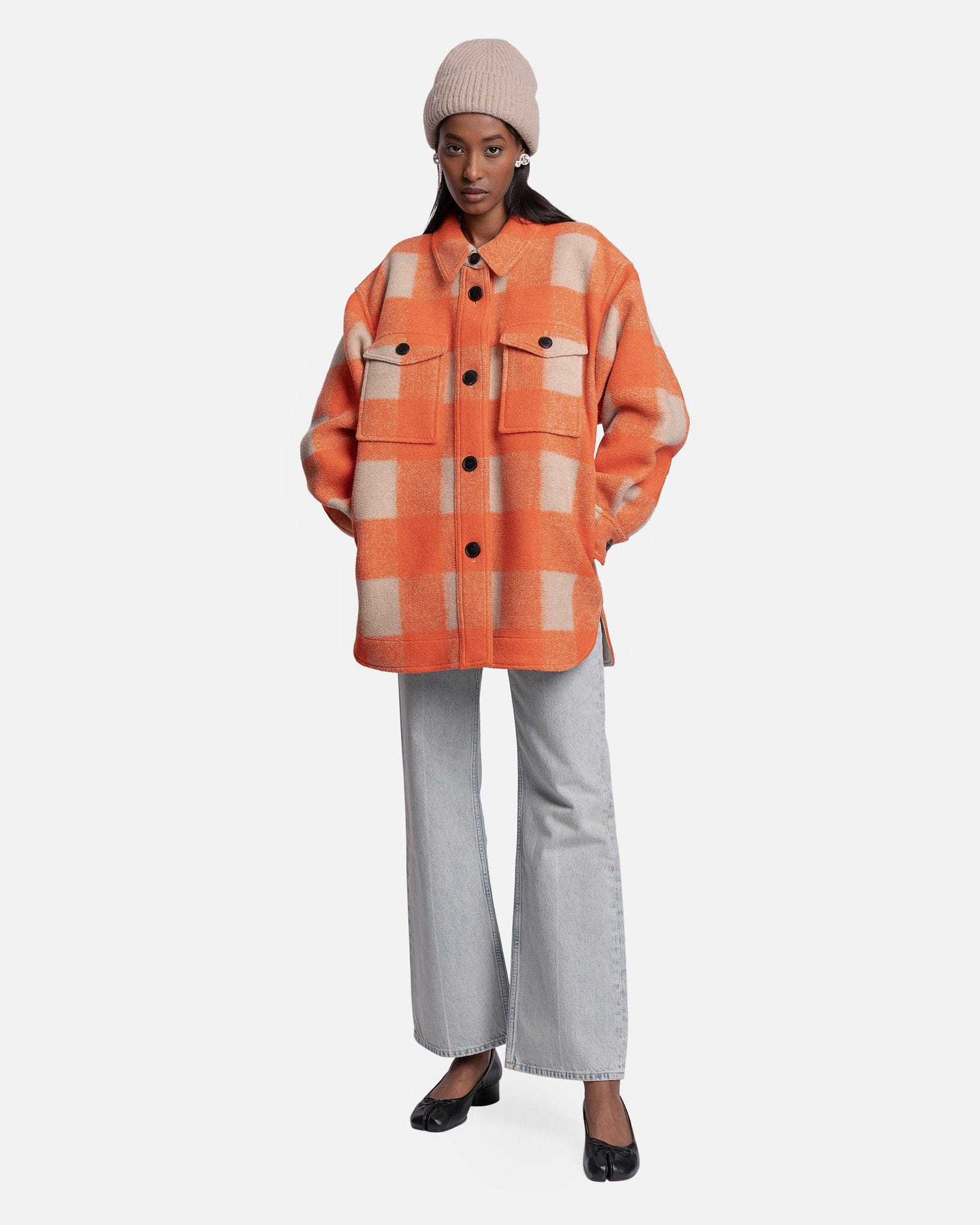 Our Legacy Women Pants Boot Cut Jeans in Bleach Crease Denim