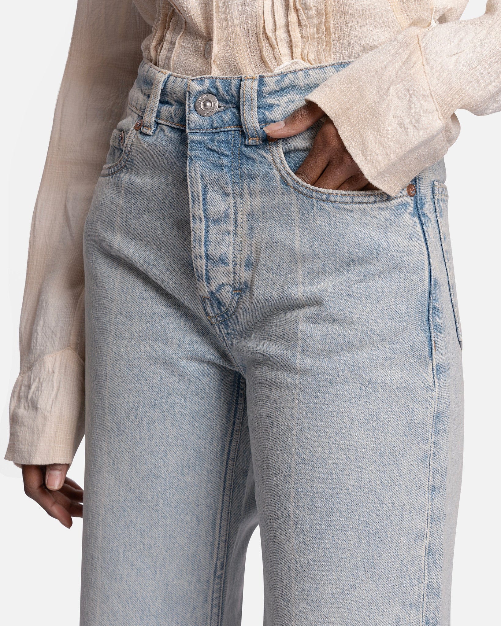 Our Legacy Women Pants Bleach Crease Denim in Boot Cut
