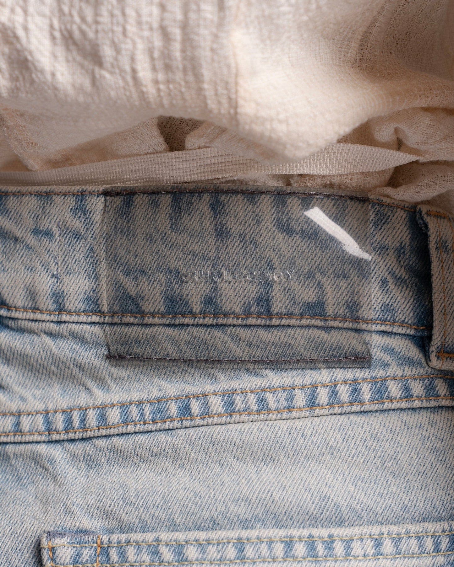 Our Legacy Women Pants Boot Cut Jeans in Bleach Crease Denim