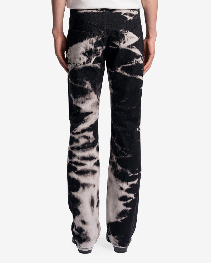 Goomheo Men's Jeans Bootcut Washed Jeans in Black/White Washed Denim