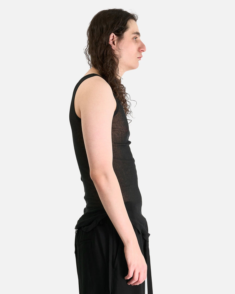 Ann Demeulemeester Men's Tops Boris Wrinkled Crop Tank Top in Black