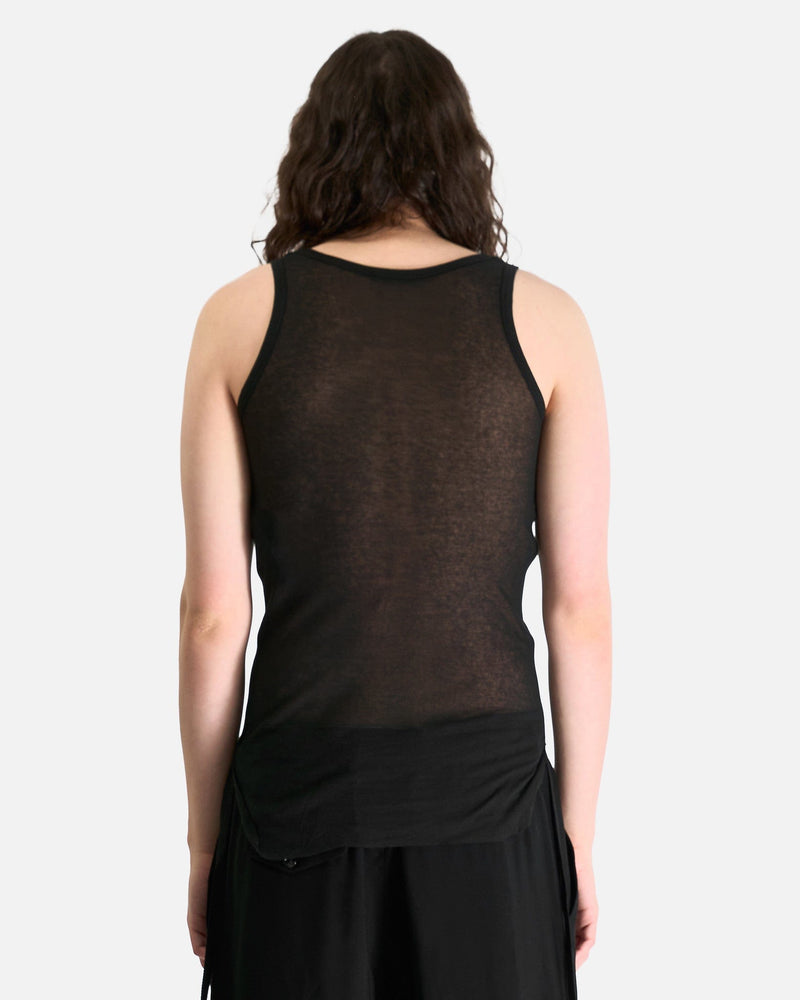 Ann Demeulemeester Men's Tops Boris Wrinkled Crop Tank Top in Black