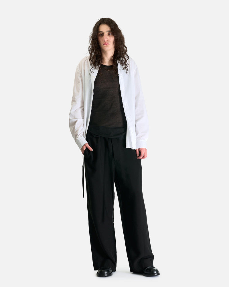 Ann Demeulemeester Men's Tops Boris Wrinkled Crop Tank Top in Black
