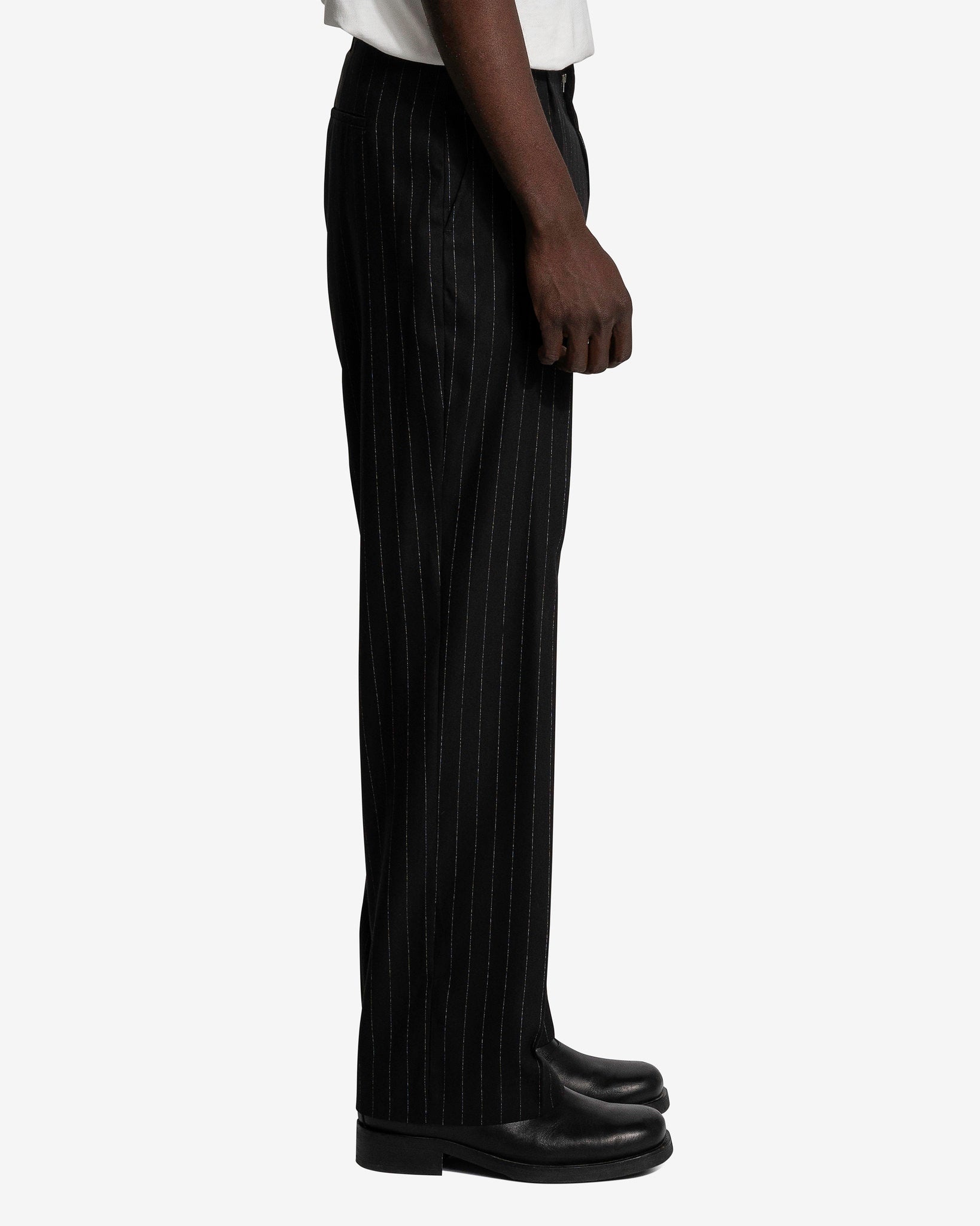 Our Legacy Men's Pants Borrowed Chino in Black Chalk Stripe