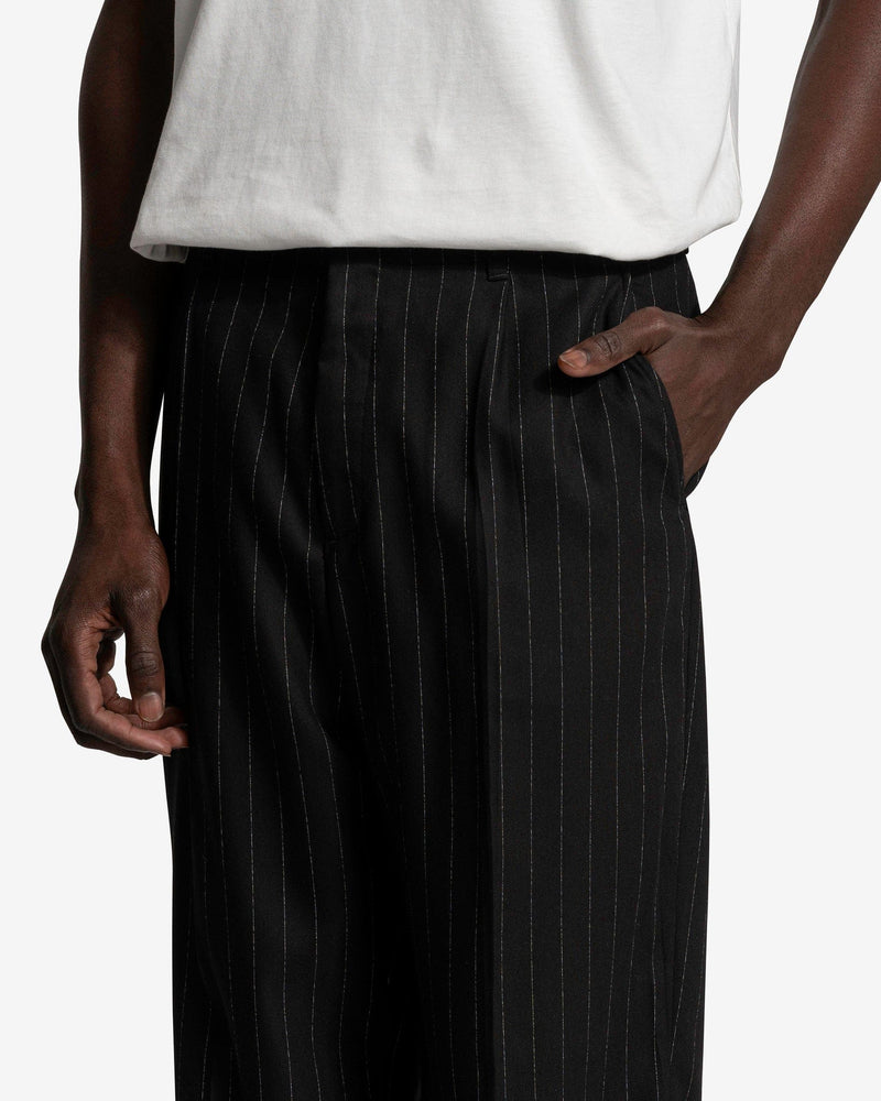 Our Legacy Men's Pants Borrowed Chino in Black Chalk Stripe