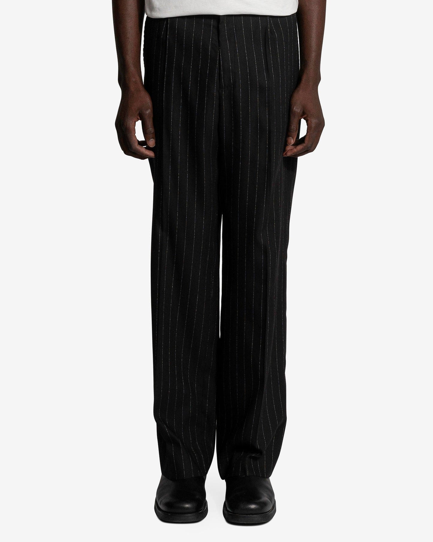 Our Legacy Men's Pants Borrowed Chino in Black Chalk Stripe
