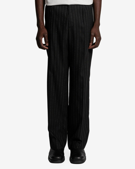 Our Legacy Men's Pants Borrowed Chino in Black Chalk Stripe