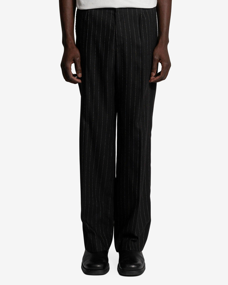 Our Legacy Men's Pants Borrowed Chino in Black Chalk Stripe