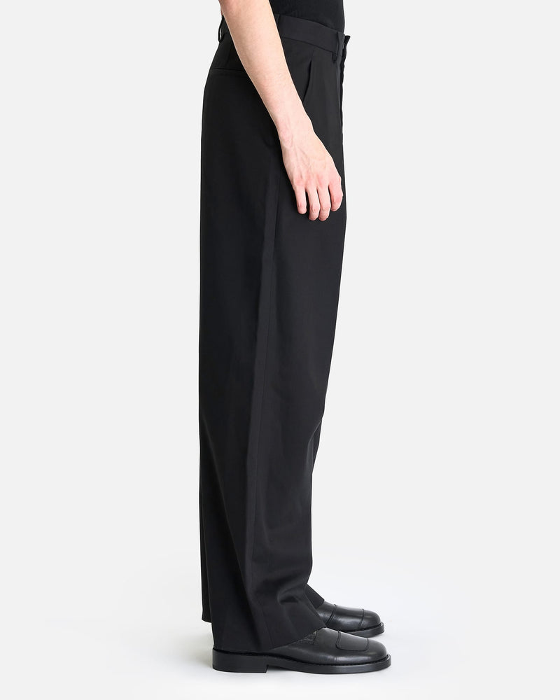 Ann Demeulemeester Men's Pants Botel Wide Leg Pleated Trousers in Black