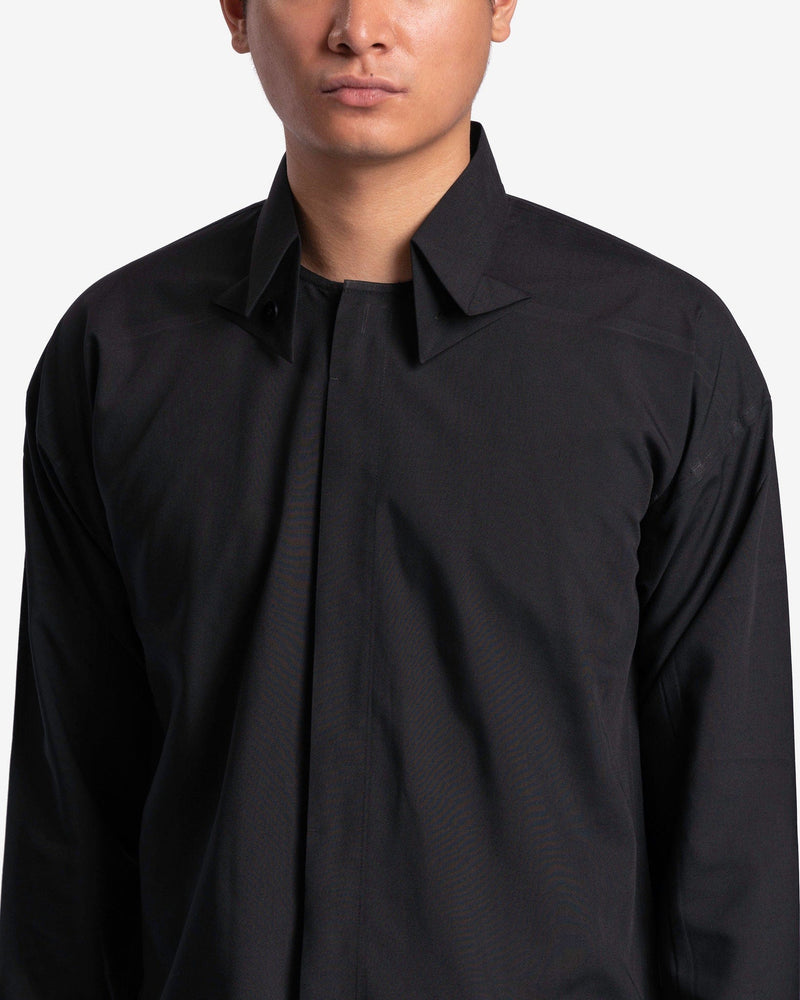 Homme Plissé Issey Miyake Men's Shirts Bow-Tie Press Shirt in Black