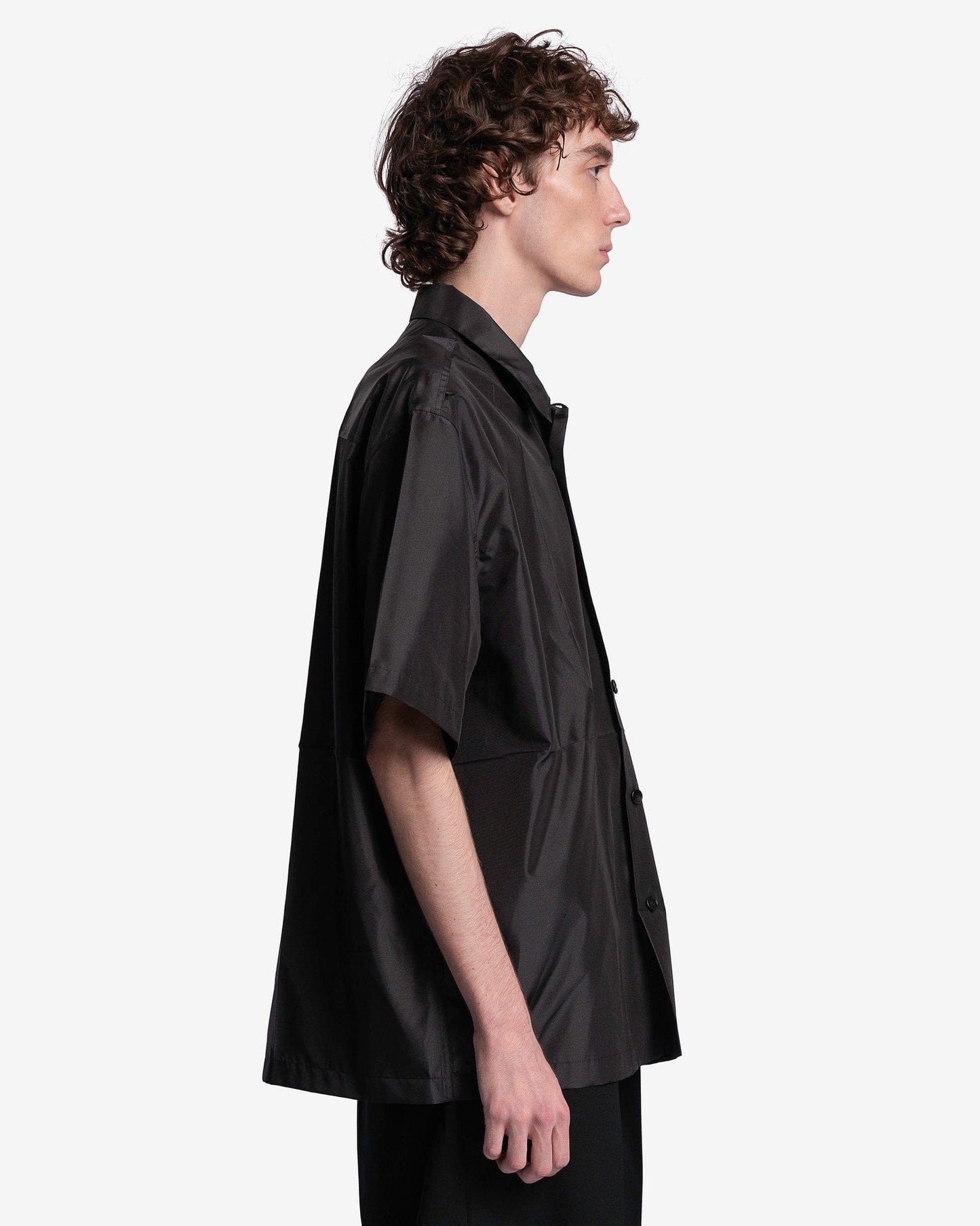 Jil Sander Men's Shirts Bowling Shirt in Black