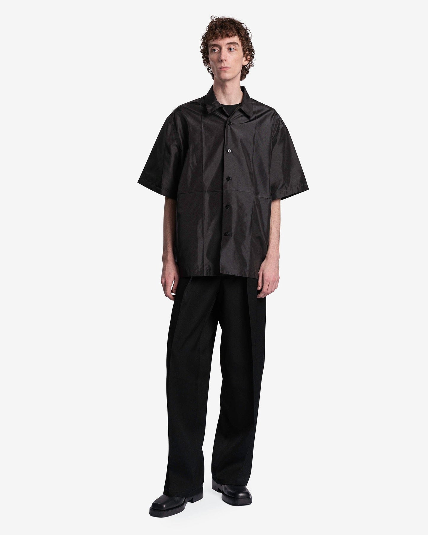 Jil Sander Men's Shirts Bowling Shirt in Black