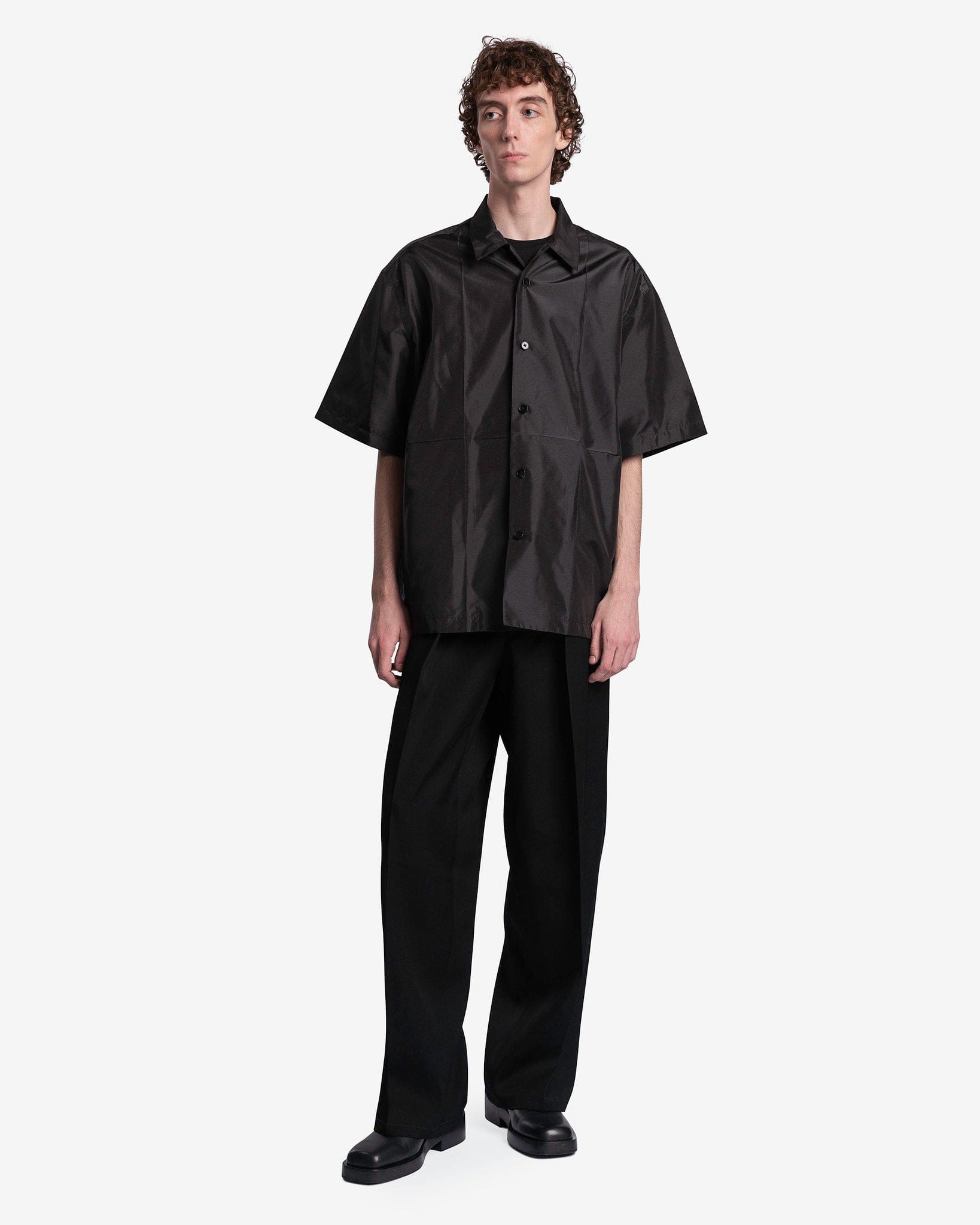 Jil Sander Men's Shirts Bowling Shirt in Black