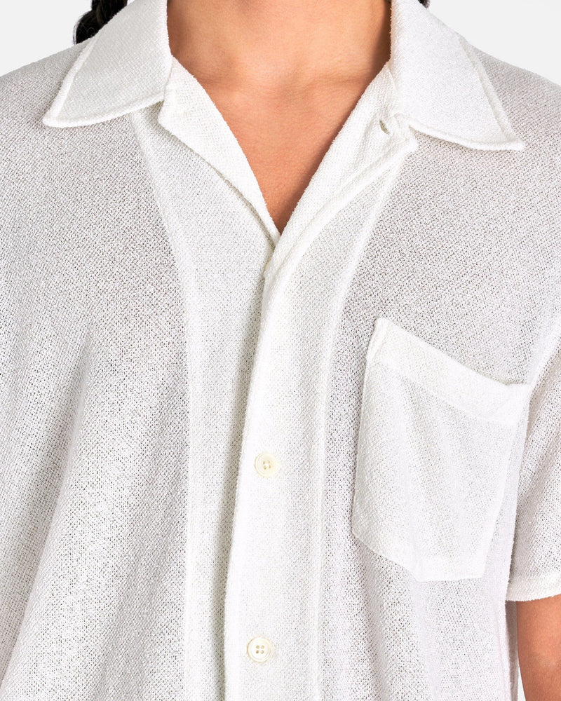 Our Legacy Men's Shirts Box Shirt Shortsleeve in White Boucle