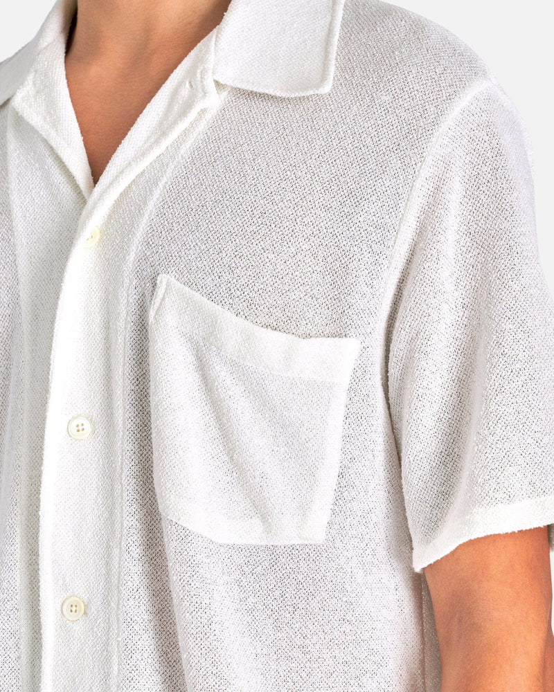 Our Legacy Men's Shirts Box Shirt Shortsleeve in White Boucle
