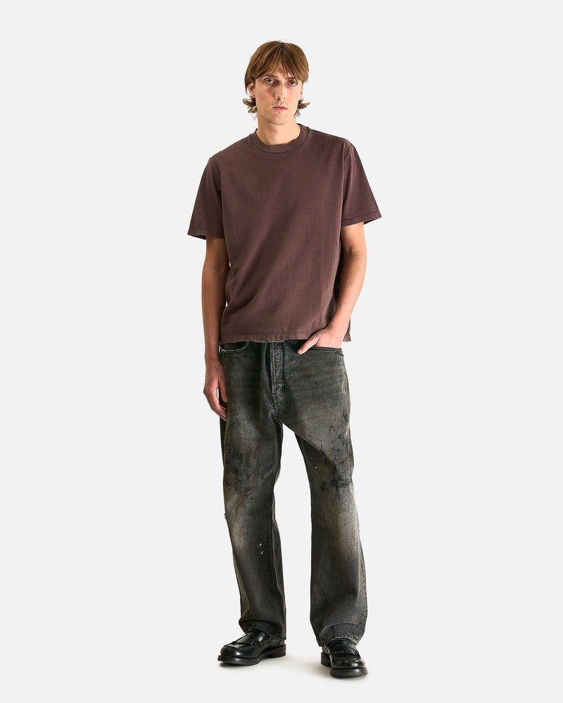 Our Legacy Men's T-Shirts Box T-Shirt in Worn Brown Legacy Jersey