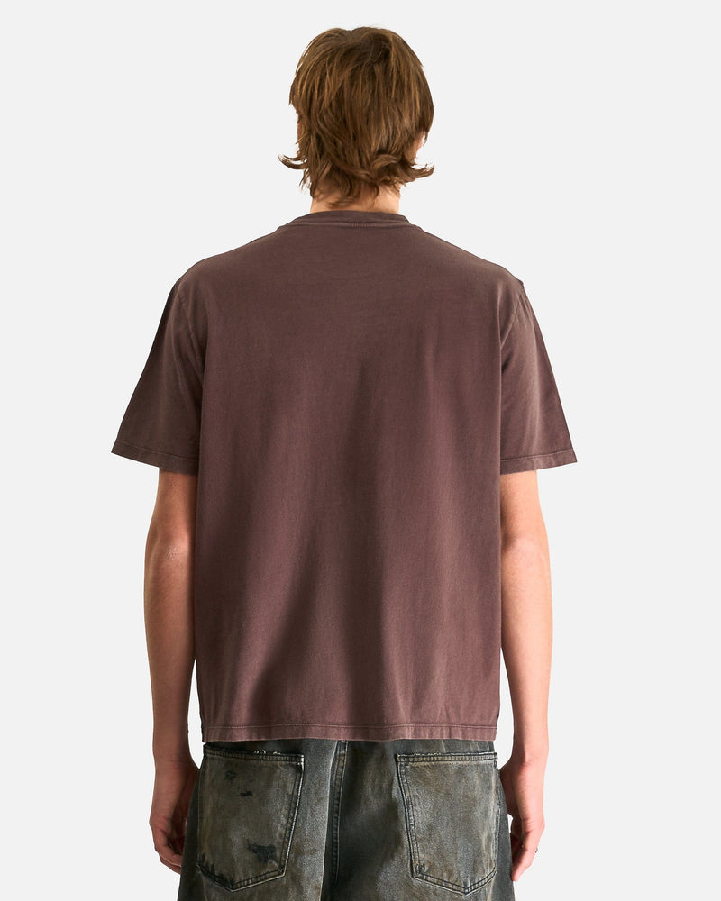 Our Legacy Men's T-Shirts Box T-Shirt in Worn Brown Legacy Jersey