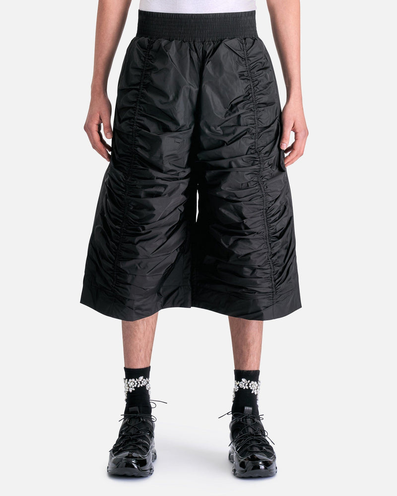 Simone Rocha Men's Shorts Boxing Shorts with Ruching in Black