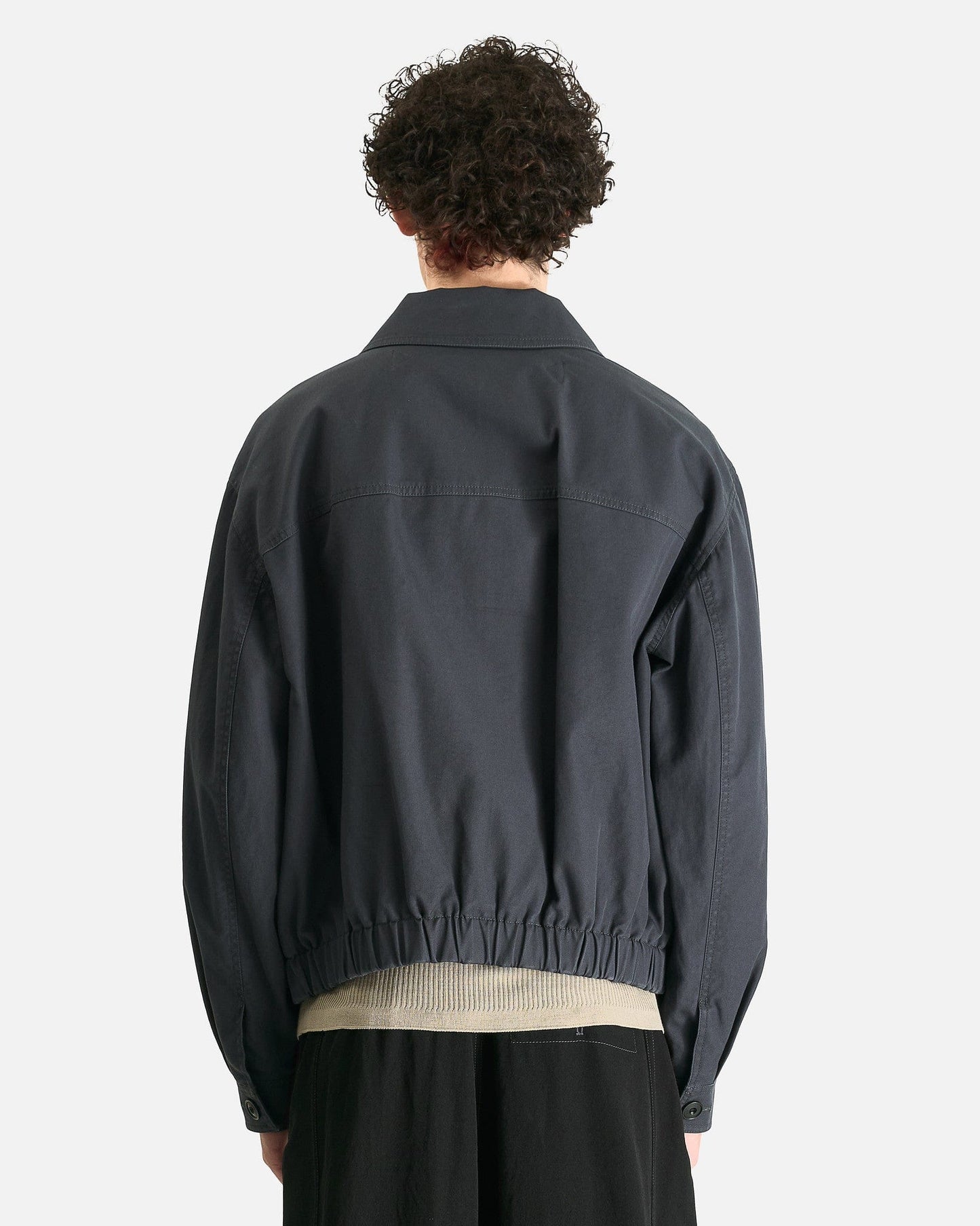 LEMAIRE Men's Tops Boxy Blouson in Graphite Blue