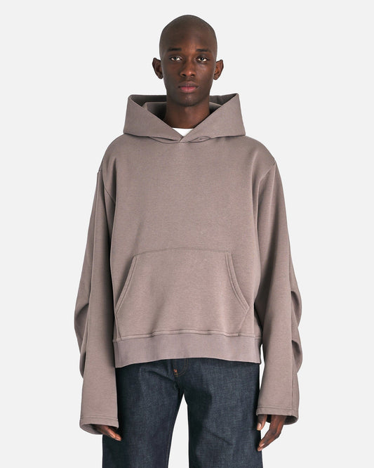 MM6 Maison Margiela Men's Sweatshirts Boxy Hooded Sweatshirt in Taupe