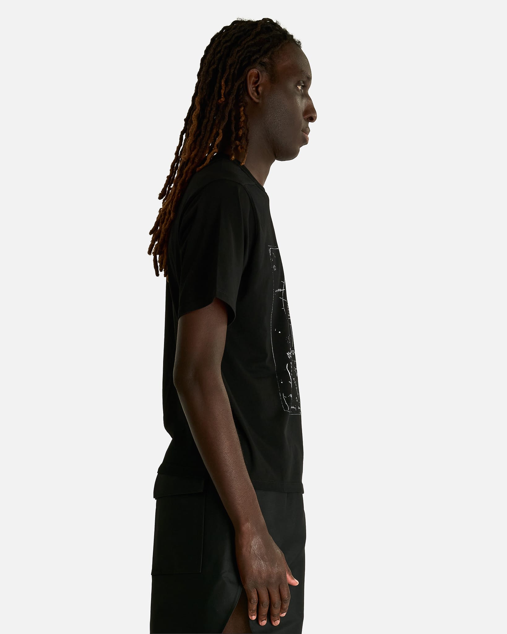 Rick Owens Men's T-shirts Brad T in Black/Milk