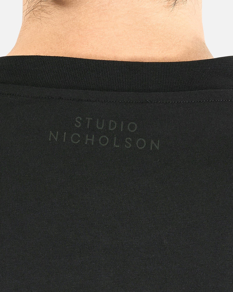 Studio Nicholson Men's T-Shirts Branded Short Sleeve T-Shirt in Black