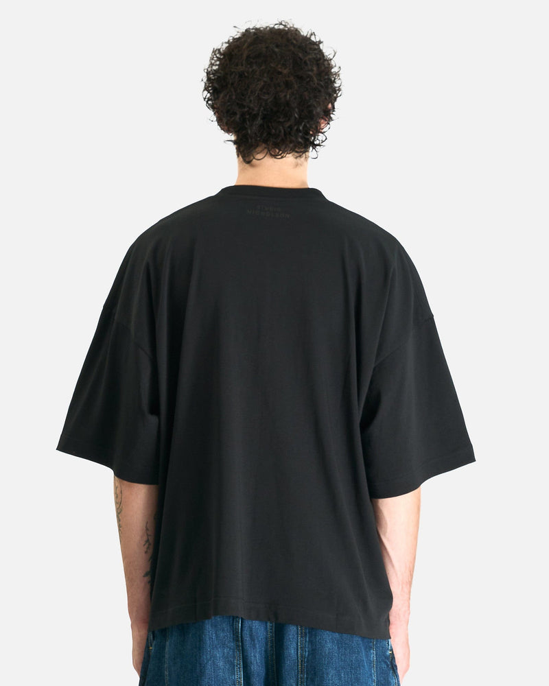 Studio Nicholson Men's T-Shirts Branded Short Sleeve T-Shirt in Black