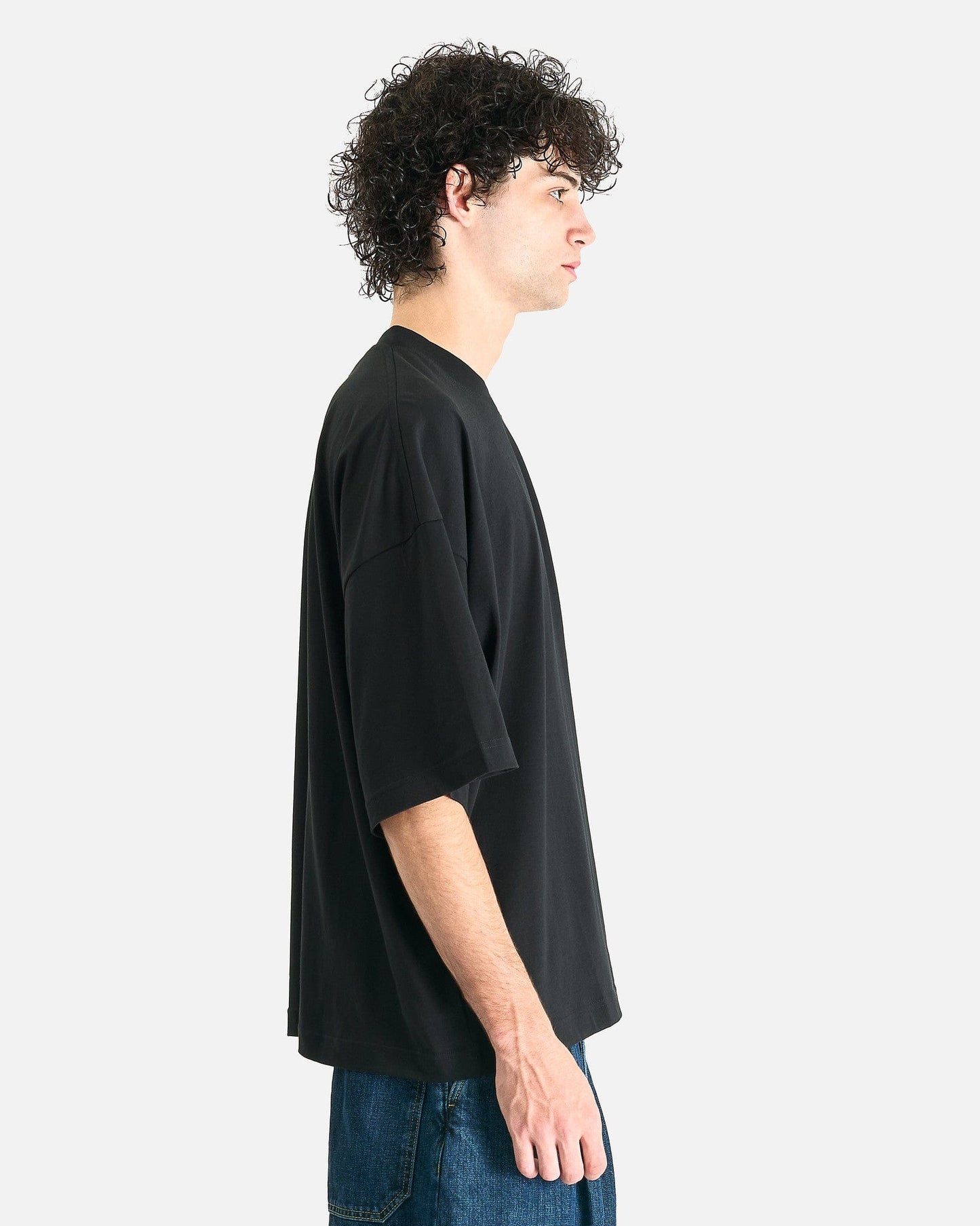 Studio Nicholson Men's T-Shirts Branded Short Sleeve T-Shirt in Black